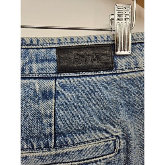 New RtA Matisse Straight Leg Jeans Womens XS Blue Cropped High Waist - Picture 6 of 10